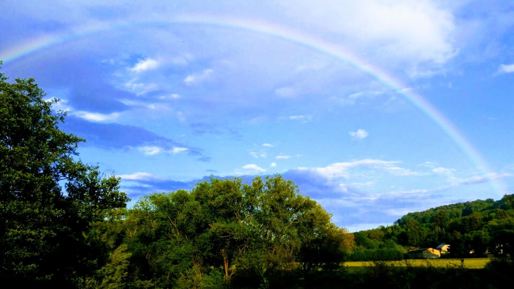 Bright rainbow to represent hope and that there is help and support out there